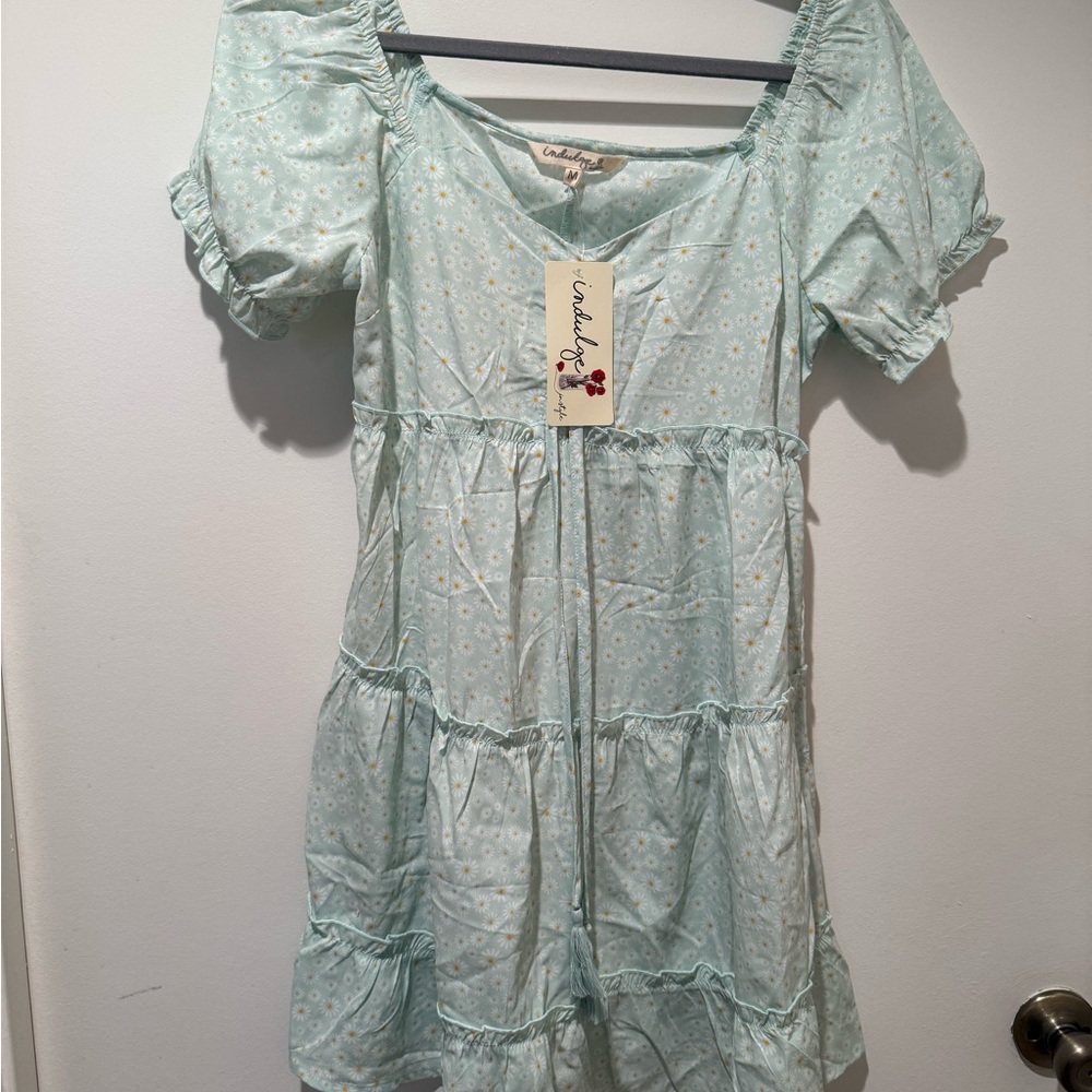 Indulge Sky Blue Daisy Dress